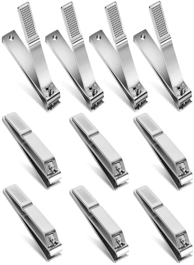 AVERZELLA 10-Pack Toenail Clippers, Straight Edge Toe Nail Clippers Bulk for Thick Nails, Large Stainless Steel Nail Clipper for Men Women Adults, 3.15 inch Long Handle Nail Clipper Set (Silver) - Image 1